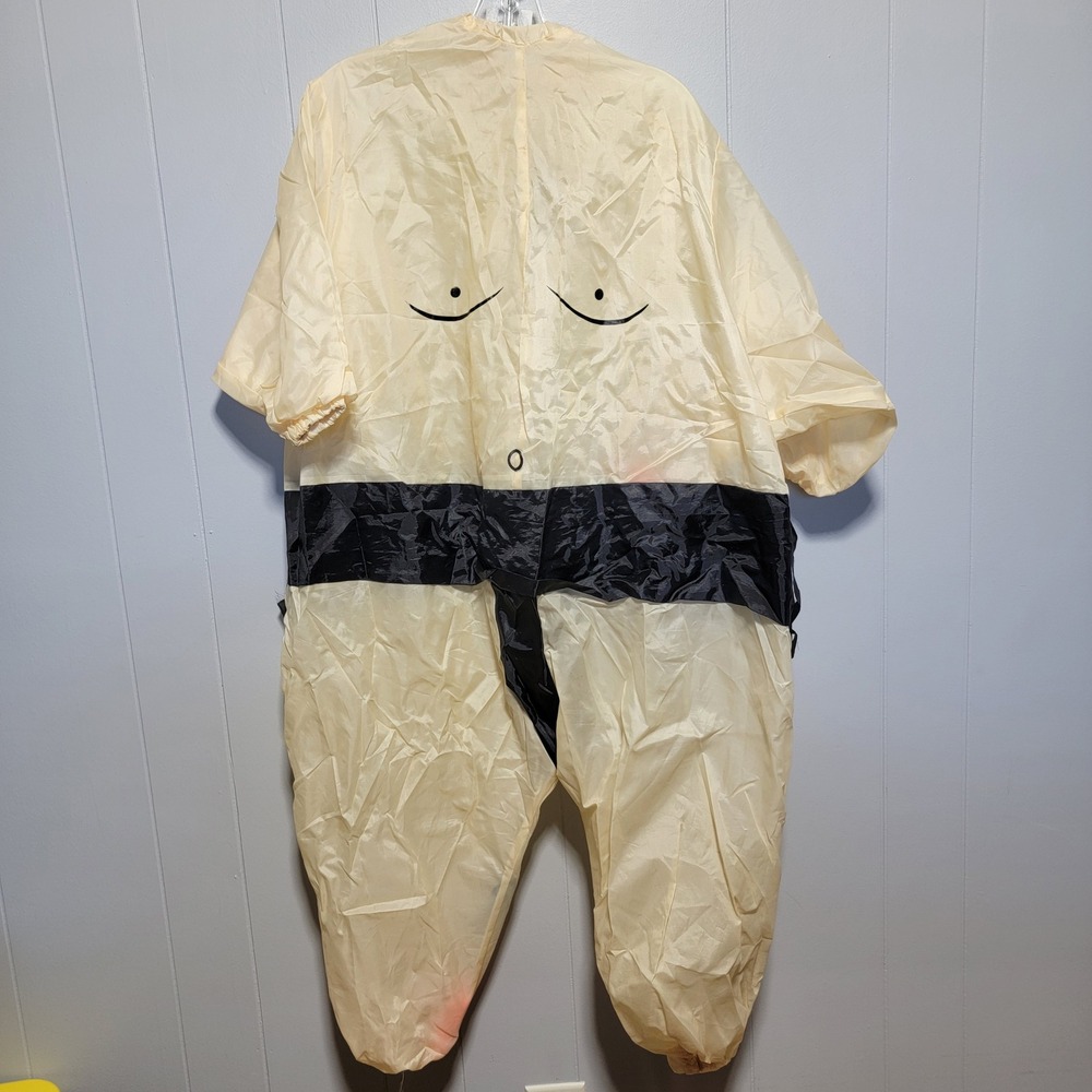 TOLOCO Inflatable Sumo Wrestler Costume One Size Tan Black Belt Fan Included